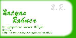 matyas rahner business card